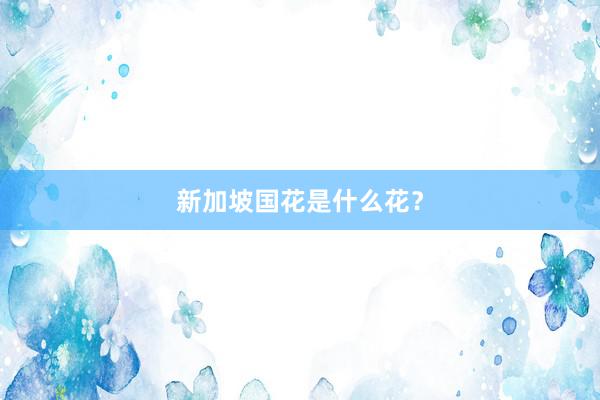 新加坡国花是什么花？
